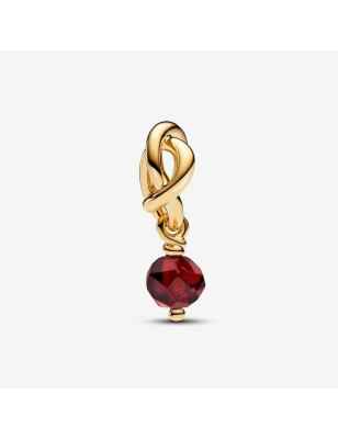 CHARM PENDENTE CERCHIO ETERNO ROSSO SCURO GENNAIO PANDORA 763462C01 PANDORA