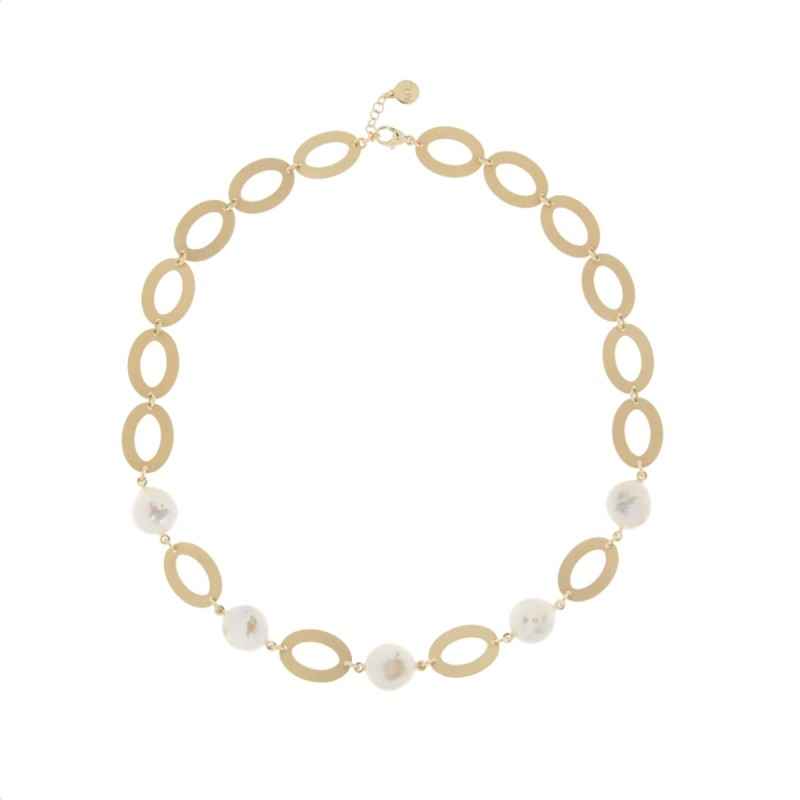 COLLANA PERLE BAROCCHE OVALI PERLE VINTAGE DONNA AQUAFORTE 