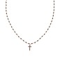 COLLANA ROSÈ CROCE ZIRCONATA CRISTALLI NERI DONNA AMEN COLLANA ROSÈ CROCE ZIRCONATA CRISTALLI NERI DONNA AMEN