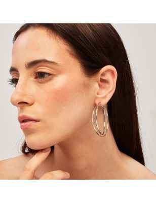 ORECCHINI CERCHIO DOPPIO ACCIAIO LIGHTLINE DONNA BREIL 