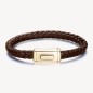 BRACCIALE PELLE MARRONE PVD ORO LOGAN UOMO BROSWAY BRACCIALE PELLE MARRONE PVD ORO LOGAN UOMO BROSWAY
