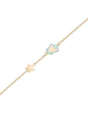BRACCIALE ORO ANGELO AZZURRO E STELLA BAMBINO ROBERTO GIANNOTTI 