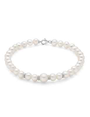 BRACCIALE PERLE DISTANZIALI DIAMANTI DONNA MILUNA 