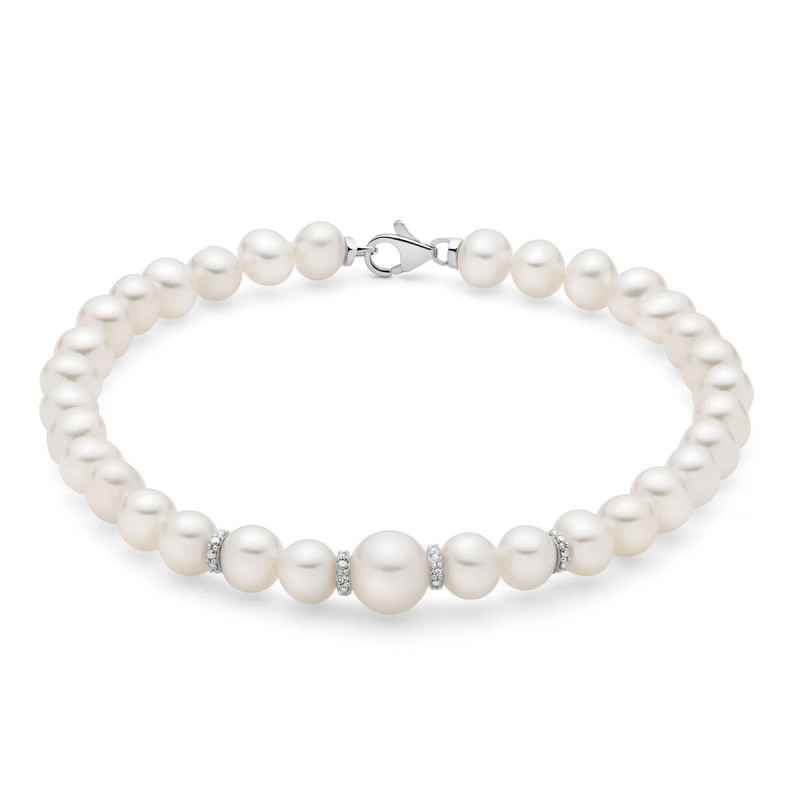 BRACCIALE PERLE DISTANZIALI DIAMANTI DONNA MILUNA BRACCIALE PERLE DISTANZIALI DIAMANTI DONNA MILUNA