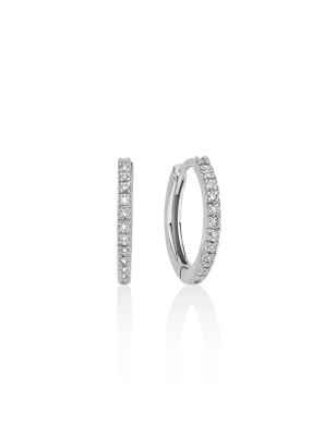 ORECCHINI CERCHIO DIAMANTI ORO BIANCO 15MM DONNA MILUNA I DIAMANTI
