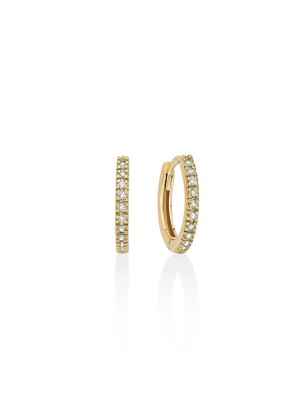 ORECCHINI CERCHIO DIAMANTI ORO GIALLO 10MM DONNA MILUNA I DIAMANTI