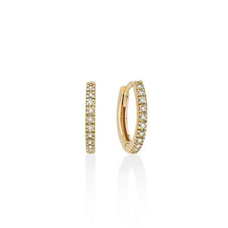 ORECCHINI CERCHIO DIAMANTI ORO GIALLO 10MM DONNA MILUNA I DIAMANTI