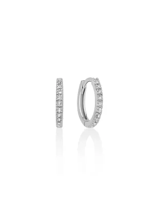 ORECCHINI CERCHIO DIAMANTI ORO BIANCO 10MM DONNA MILUNA I DIAMANTI