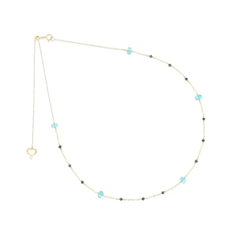 COLLANA 18KT APATITE E DIAMANTI NERI PIETRE PREZIOSE DONNA MAMAN ET SOPHIE COLLANA 18KT APATITE E DIAMANTI NERI PIETRE PREZIOSE DONNA MAMAN ET SOPHIE