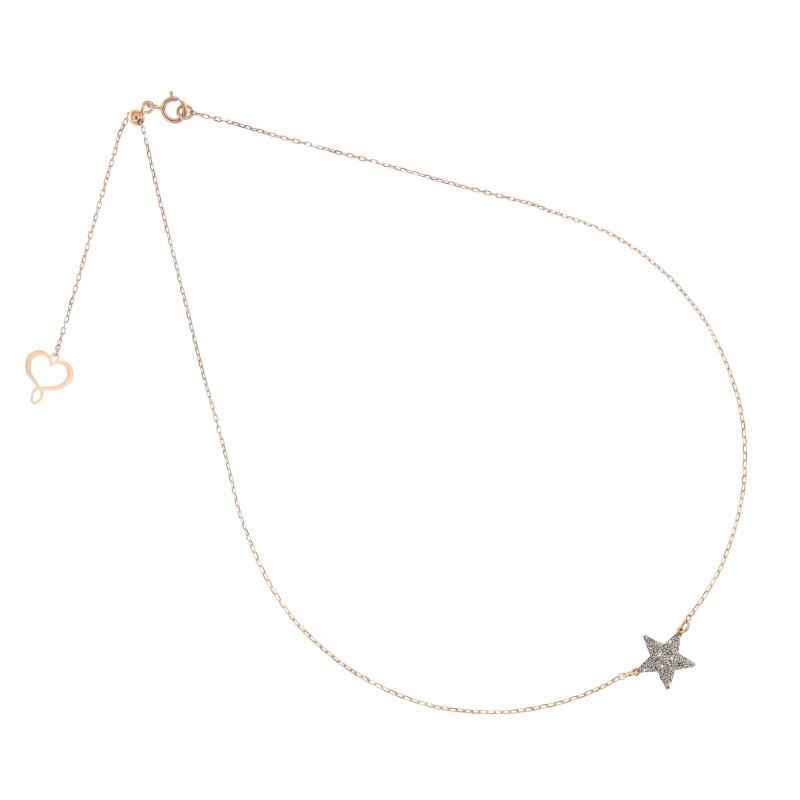 COLLANA 18KT STELLA POLVERE DIAMANTI CROMO DONNA MAMAN ET SOPHIE COLLANA 18KT STELLA POLVERE DIAMANTI CROMO DONNA MAMAN ET SOPHIE