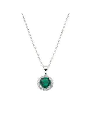 COLLANA DIAMOND ZIRCONE TONDO VERDE DONNA AMEN 