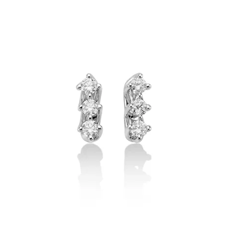 ORECCHINI TRILOGY DIAMANTI A VALENTINO ORO BIANCO DONNA MILUNA