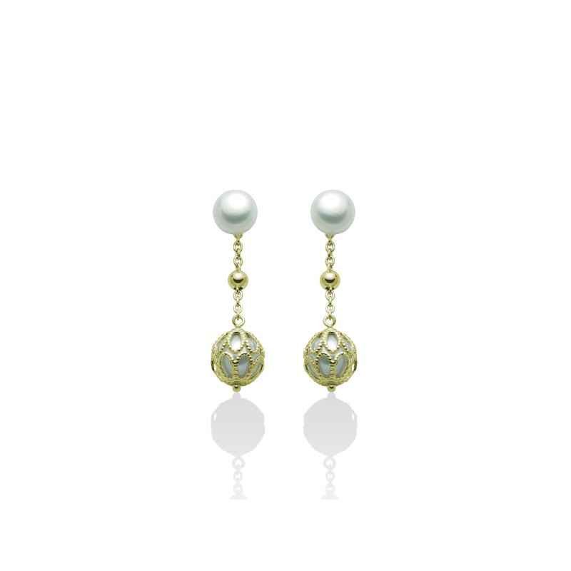 ORECCHINI ARGENTO DORATO DONNA MILUNA LE PERLE
