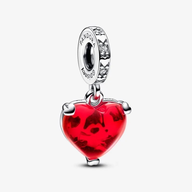 CHARM PENDENTE DISNEY, MICKEY E MINNIE, CUORE VETRO MURANO PANDORA CHARM PENDENTE DISNEY, MICKEY E MINNIE, CUORE VETRO MURANO PANDORA