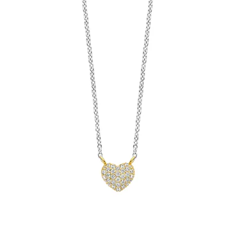 COLLANA PENDENTE CUORE DORATO PAVE ZIRCONI DONNA TI SENTO 