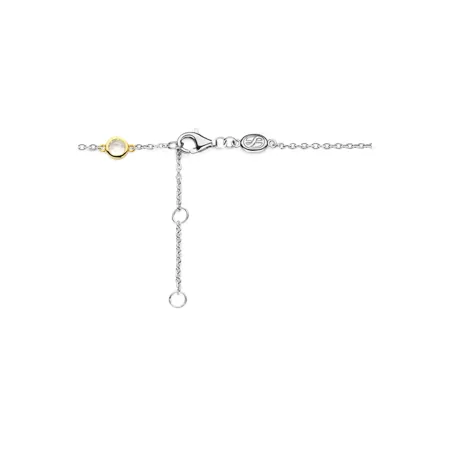 BRACCIALE BICOLORE PERLA MADREPERLA ZIRCONI DONNA TI SENTO