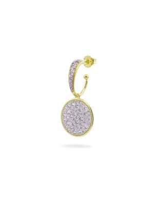 MONORECCHINO HOOP CERCHIO PAVE' DONNA RUE DES MILLE  ORZ-018 M4 CER AU RUE DES MILLE