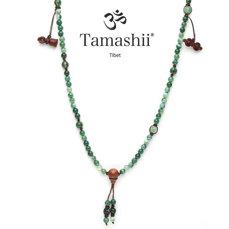 COLLANA AGATA VERDE STRIATA UOMO-DONNA TAMASHII MUDRA COLLANA AGATA VERDE STRIATA UOMO-DONNA TAMASHII MUDRA