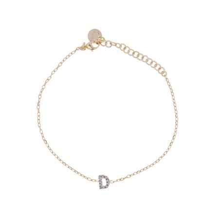 BRACCIALE LETTERA D CON ZIRCONI DONNA RUE DES MILLE  BRZ-011 INIZ AU D RUE DES MILLE