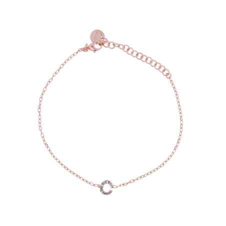 BRACCIALE LETTERA C CON ZIRCONI DONNA RUE DES MILLE  BRZ-011 INIZ AU C RUE DES MILLE
