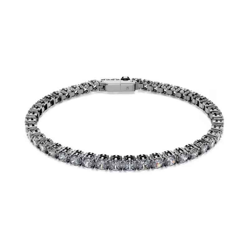 BRACCIALE MATRIX TENNIS PLACCATO RUTENIO XL UOMO SWAROVSKI 