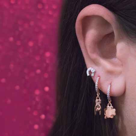 MONORECCHINO FASCETTA ZIRCONI E QUADRIFOGLIO DONNA RUE DES MILLE 