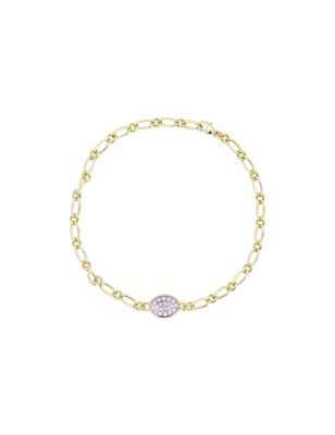 BRACCIALE CATENA CHEVAL OVALE PAVE' RUE DES MILLE BRZ-020 M1 OV AU RUE DES MILLE