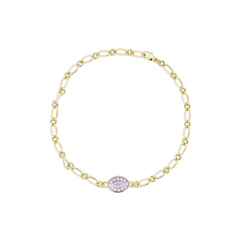 BRACCIALE CATENA CHEVAL OVALE PAVE' RUE DES MILLE BRACCIALE CATENA CHEVAL OVALE PAVE' RUE DES MILLE