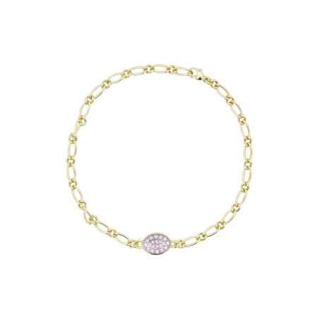 BRACCIALE CATENA CHEVAL OVALE PAVE' RUE DES MILLE BRZ-020 M1 OV AU RUE DES MILLE