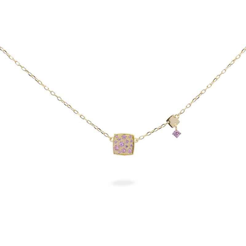 GIROCOLLO QUADRATO PAVE' E MINI CASTONE RUE DES MILLE