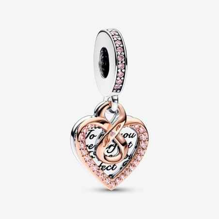 CHARM PENDENTE CUORE INFINITO MAMMA SEI PERFETTA DONNA PANDORA  782641C01 PANDORA