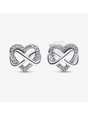 ORECCHINI CUORE INFINITO PIETRE LUMINOSE DONNA PANDORA  292667C01 PANDORA