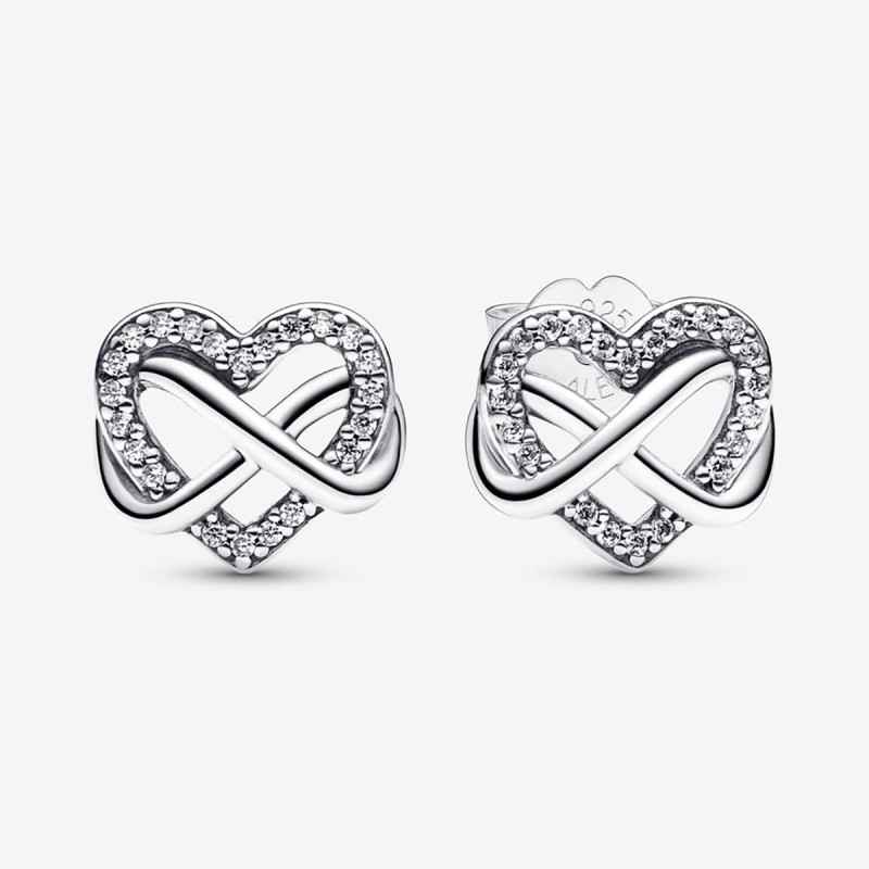 ORECCHINI CUORE INFINITO PIETRE LUMINOSE DONNA PANDORA ORECCHINI CUORE INFINITO PIETRE LUMINOSE DONNA PANDORA