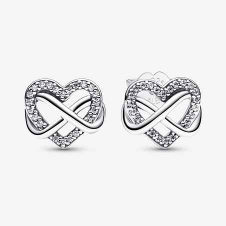 ORECCHINI CUORE INFINITO PIETRE LUMINOSE DONNA PANDORA  292667C01 PANDORA