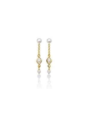 ORECCHINI ARGENTO DORATO DONNA MILUNA LE PERLE PER2532G MILUNA
