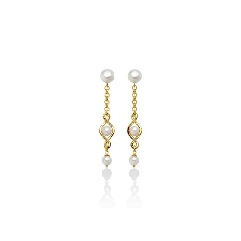 ORECCHINI ARGENTO DORATO DONNA MILUNA LE PERLE ORECCHINI ARGENTO DORATO DONNA MILUNA LE PERLE
