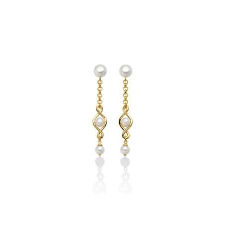 ORECCHINI ARGENTO DORATO DONNA MILUNA LE PERLE PER2532G MILUNA