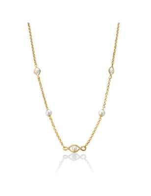 COLLANA ARGENTO DORATO DONNA MILUNA LE PERLE PCL6128G MILUNA