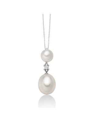 COLLANA PENDENTE PERLE DIAMANTE DONNA MILUNA LE PERLE PCL6118 MILUNA