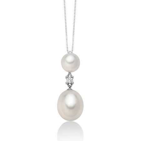 COLLANA PENDENTE PERLE DIAMANTE DONNA MILUNA LE PERLE PCL6118 MILUNA