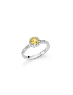 ANELLO ORO BIANCO ZAFFIRO GIALLO DONNA MILUNA LE GEMME LID3548 MILUNA