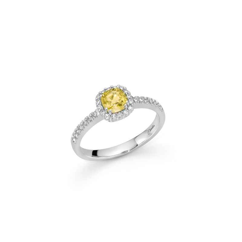 ANELLO ORO BIANCO ZAFFIRO GIALLO DONNA MILUNA LE GEMME ANELLO ORO BIANCO ZAFFIRO GIALLO DONNA MILUNA LE GEMME