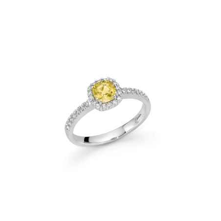 ANELLO ORO BIANCO ZAFFIRO GIALLO DONNA MILUNA LE GEMME LID3548 MILUNA