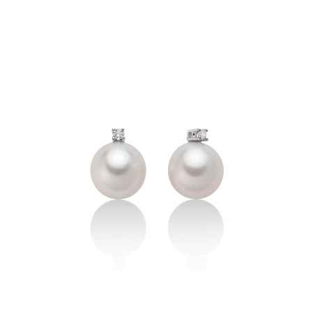 ORECCHINI ORO BIANCO DIAMANTE DONNA MILUNA LE PERLE PER1774 MILUNA