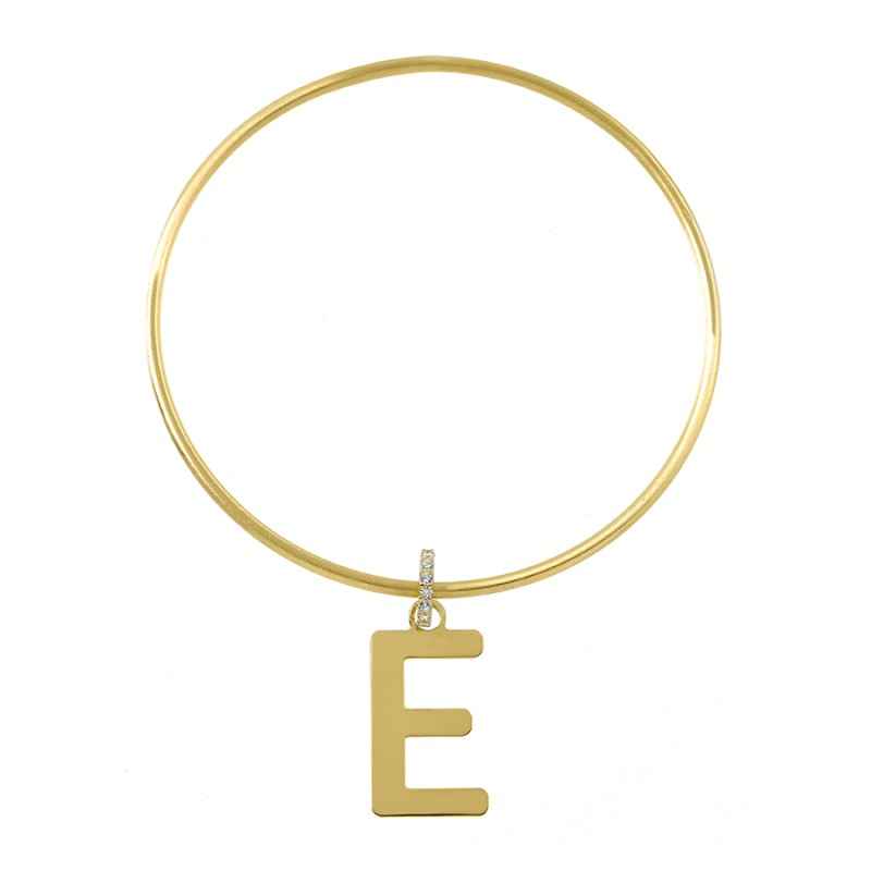 BRACCIALE CERCHIO LETTERA E DONNA AQUAFORTE BRACCIALE CERCHIO LETTERA E DONNA AQUAFORTE