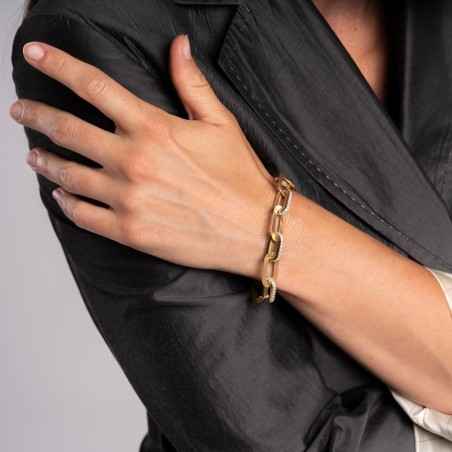 BRACCIALE GLI OVALI CON ZIRCONI BIANCHI AQUAFORTE