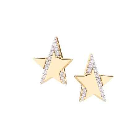 ORECCHINI STELLA DORATA CON ZIRCONI DONNA AMEN  ESTLGBZ AMEN