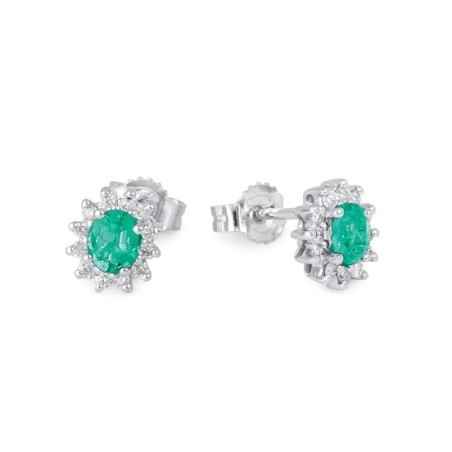 ORECCHINI ORO SMERALDO E DIAMANTI DONNA DEMETRA  129.S.080.024.W.A3 DEMETRA