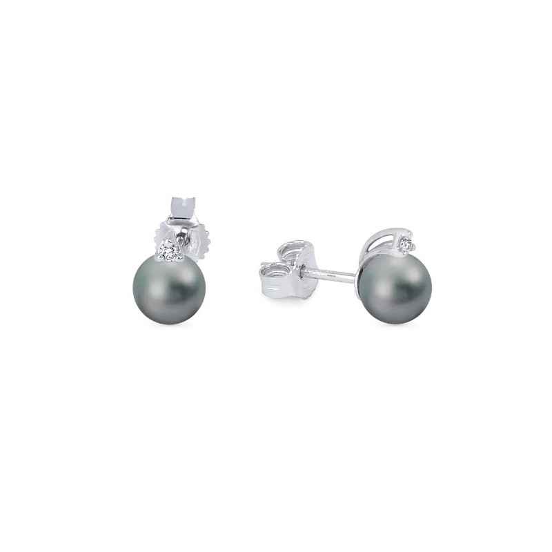 ORECCHINI ORO PERLA GRIGIA E DIAMANTE DONNA DEMETRA ORECCHINI ORO PERLA GRIGIA E DIAMANTE DONNA DEMETRA