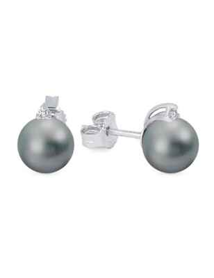 ORECCHINI ORO PERLA GRIGIA E DIAMANTE DONNA DEMETRA  026.885.004.W.A3 DEMETRA